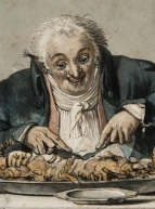 "Un gourmand", Gravure à l'aquitaine de Philibert-Louis Debucourt, 1803
