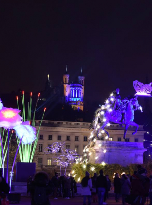 La Place Bellecour pour la Fête des Lumières 2018