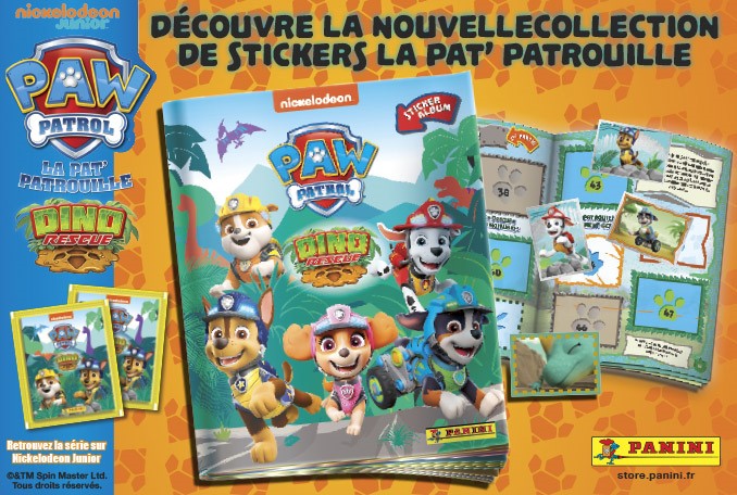 LA PAT'PATROUILLE Dino Rescue - Album pour stickers - PANINI Carte