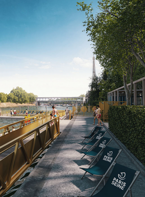 Site de baignade Grenelle sur la Seine, vue d'artiste