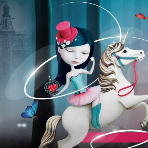 Festival Contes et Légendes : Illustration d'une belle circassienne sur une licorne