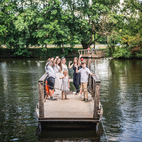 Château de la Frémoire : le bac avec les enfants
