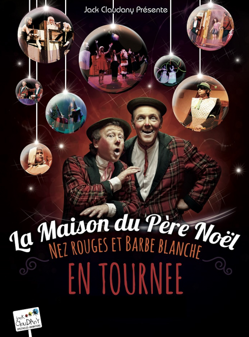 Nez Rouges et Barbe Blanche Affiche du spectacle avec des clowns