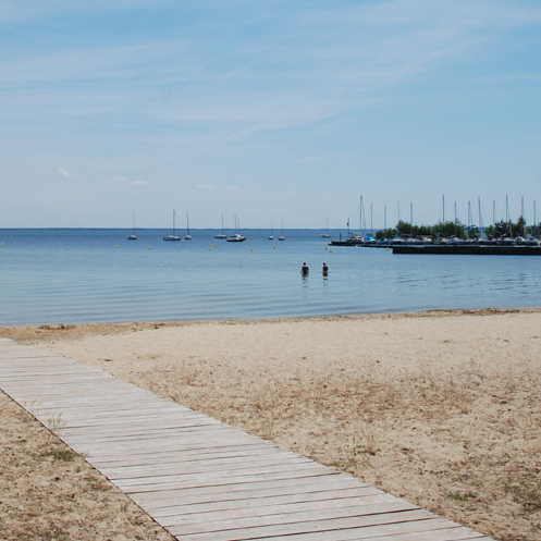 Lac de Cazaux - ponton et bateaux