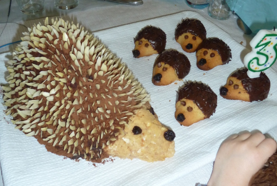 Gâteau maman hérisson et ses petits