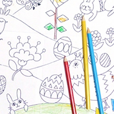 Coloriage de Pâques : un œuf géant à décorer