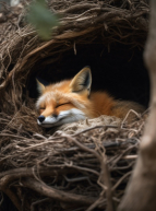 Renard qui hiberne