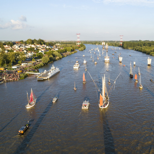 Débord de Loire : bateaux à Nantes