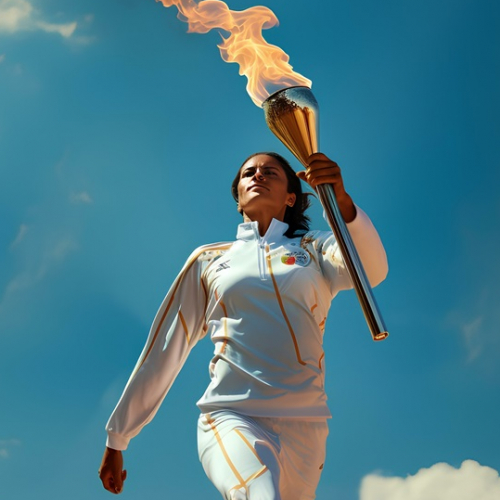 Flamme olympique : une relayeuse