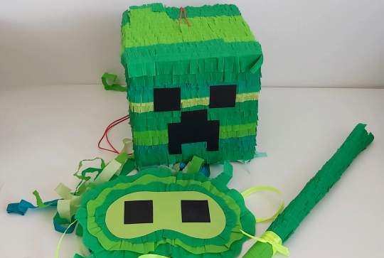 Décoration d'anniversaire Minecraft, décoration de fête de jeu