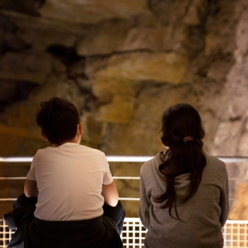 Grottes de la Balme : Deux enfants dans la Grotte