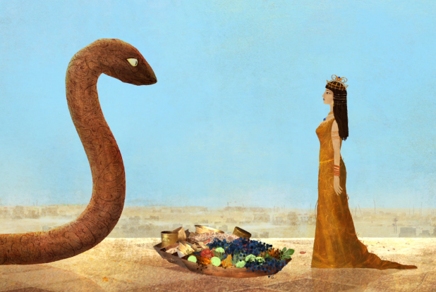 Le Prince Serpent: jeune femme et serpent