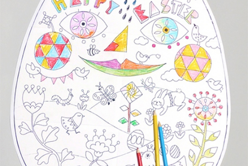 Coloriage de Pâques : un œuf géant à décorer