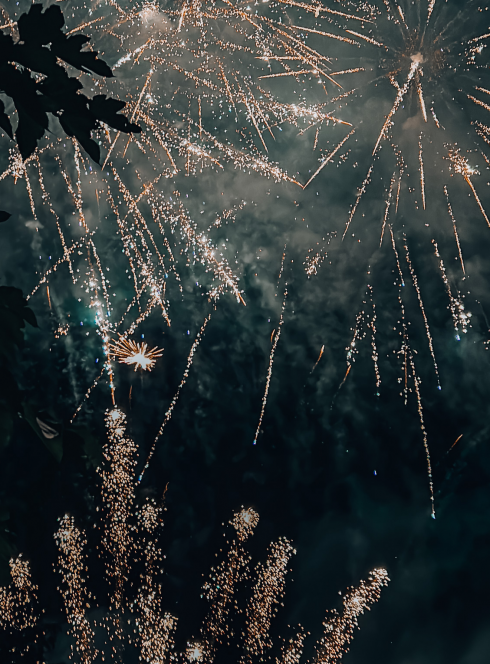 La Fête Nationale à Bourgoin-Jallieu : Feu d'artifice à la nuit tombée