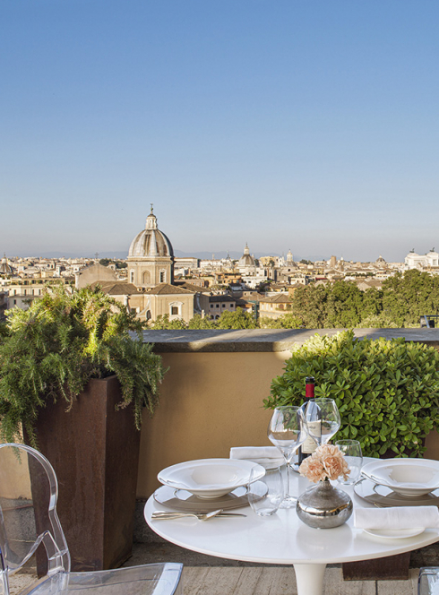 Hôtels de Rome en famille - Villa Agrippina, vue de la terrasse