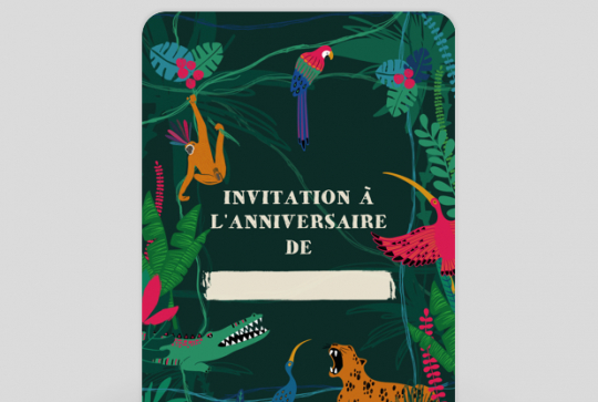Anniversaire pour enfant Jumanji : les invitations.