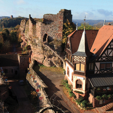 Château du Haut-Barr : vue aérienne du monument de Saverne