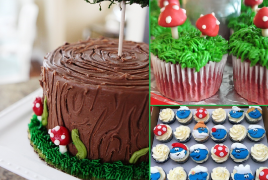 Différentes recettes de gâteau Schtroumpfs