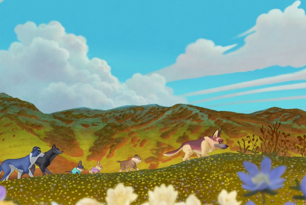 Nous, les chiens : la bande en train de marcher