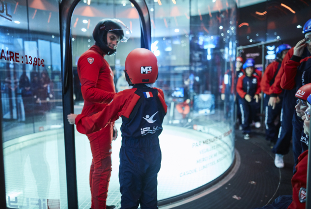 iFLY Lyon : Entrée dans le tube