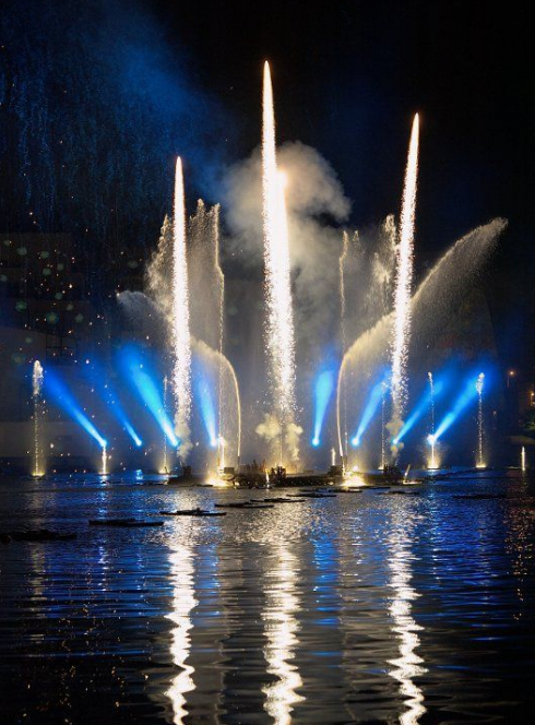 Jeux d'eau et de lumière à Strasbourg
