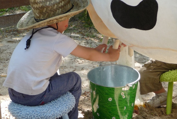 La Ferme exotique - Traite des vaches