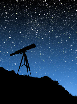 Lunette et ciel étoilé