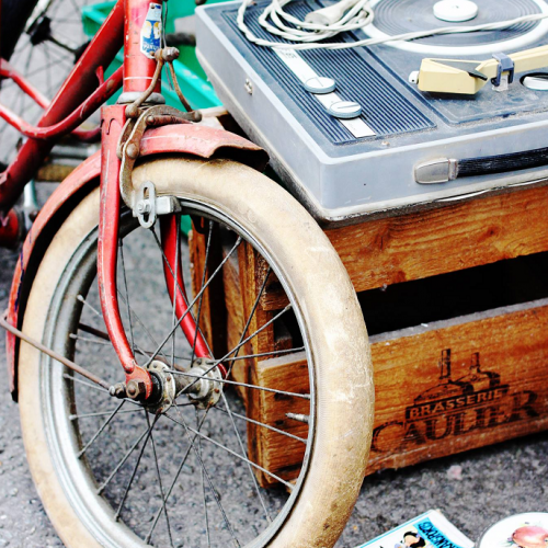 Braderie de Wazemmes : Vélo et tourne disque