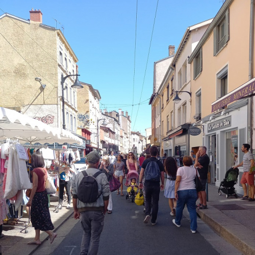 Braderie Croix-Rousse : Exposants dans les rues