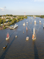 Débord de Loire : bateaux à Nantes