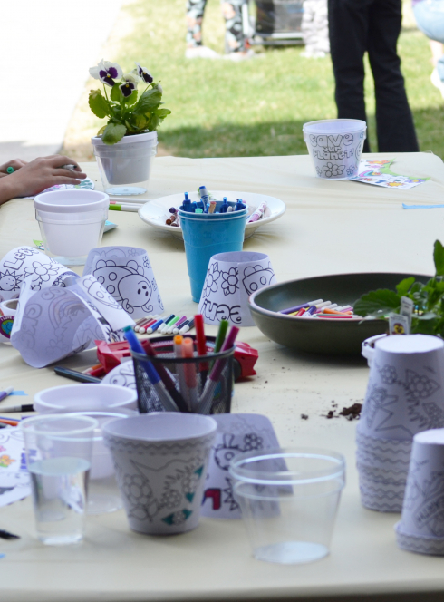 DIY pots de fleur en famille