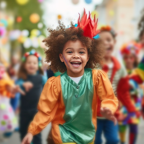 Carnaval à Nansouty : enfants défilent