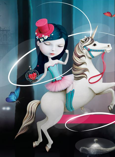 Festival Contes et Légendes : Illustration d'une belle circassienne sur une licorne