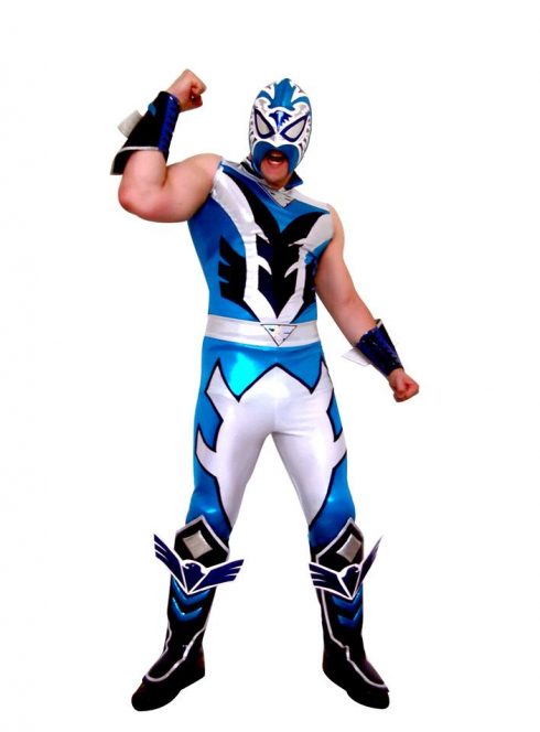 Le catcheur mystérieux Blue Falcon