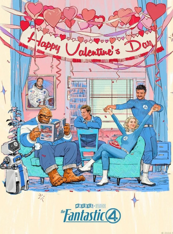 Les Quatre Fantastiques : affiche St Valentin du film 2025