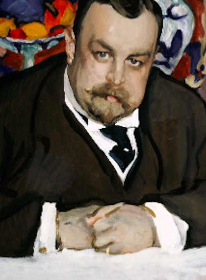 Expo La Collection Morozov : Valentin Sérov, Portrait du collectionneur de la peinture moderne russe et française Ivan Abramovitch Morozov , Moscou, 1910