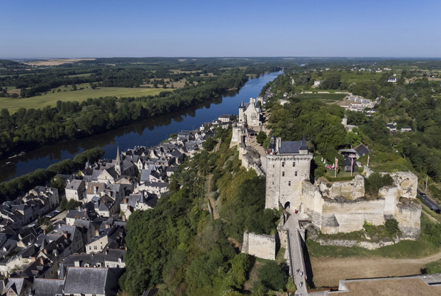Forteresse de Chinon vue du ciel