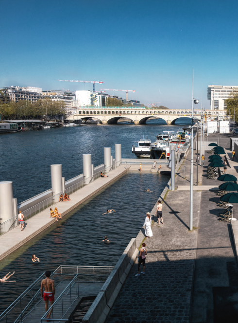 Baignade de Bercy sur la Seine : vue d'artiste