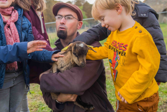 Les Fermes de Gally : chèvre et enfants