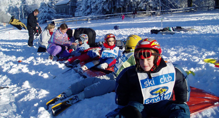 Les apprentis skieurs au Champ du Feu.