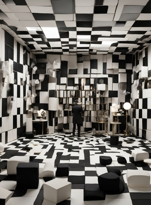 Way Out Escape Game : Un univers entièrement en noir et blanc