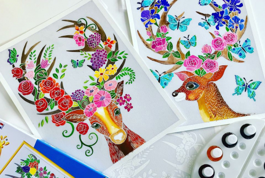 Aquarellum Cerf Enchanté - Sentosphère