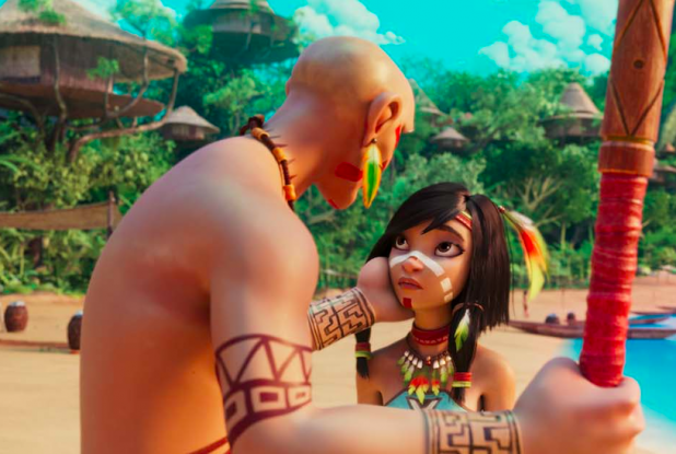 Ainbo, princesse d'Amazonie avec son père