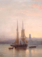 François Barry, Barques et bateaux dans le port (détail)