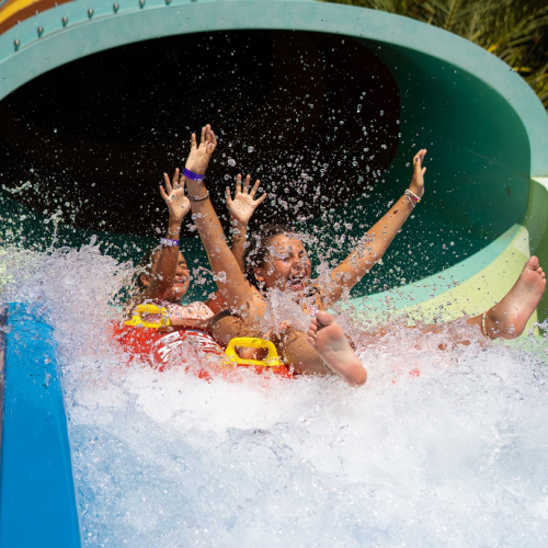 Aqualand Fréjus : Arrivée en bas d'un toboggan