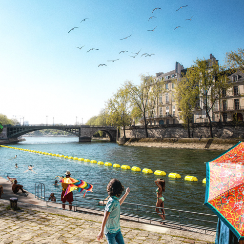 Baignade du Bras Marie sur la Seine