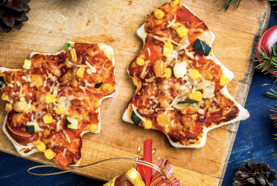 Pizza en forme de sapin