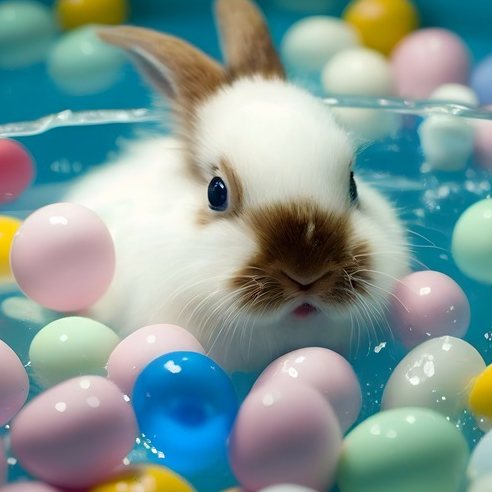 Chasse aux oeufs de Pâques aquatique