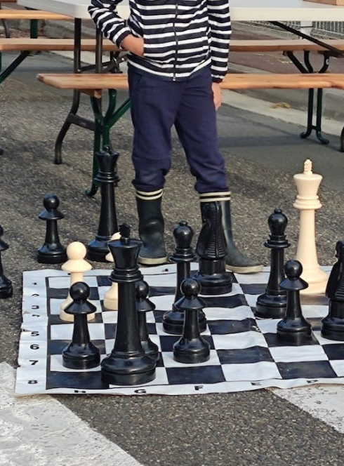 Les couleurs du jeu : échecs grandeur nature