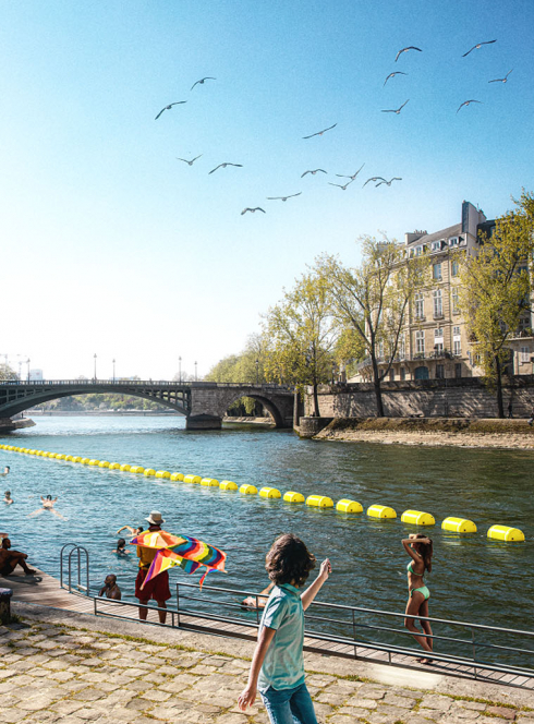 Baignade du Bras Marie sur la Seine